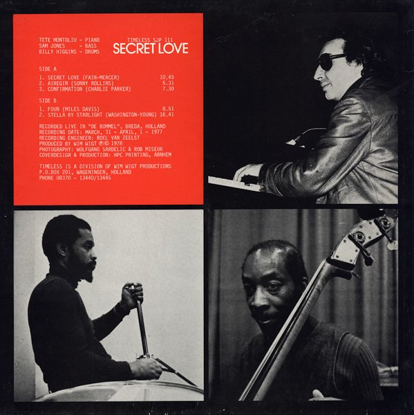 Tete Montoliu Trio - Secret Love | Timeless (SJP 111) - 2