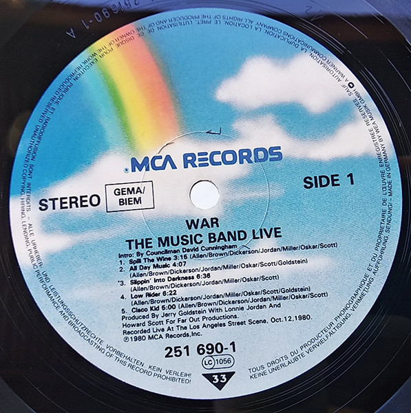 War - The Music Band Live | MCA Records (251 690-1) - 2 War - The Music Band Live | MCA Records (251 690-1) - 2