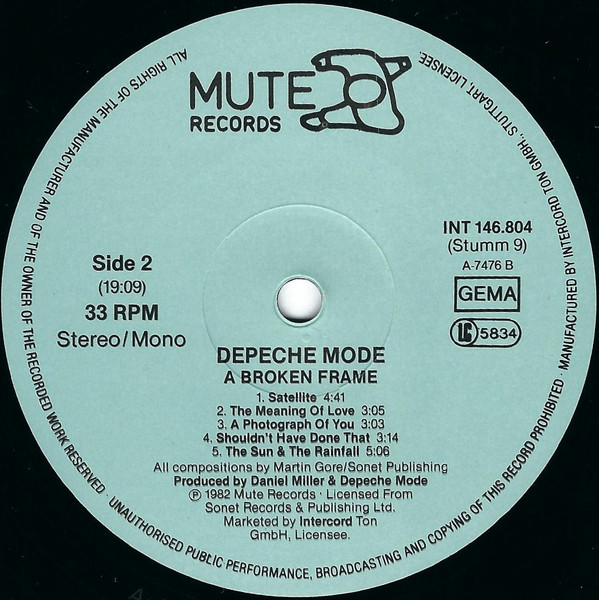 Depeche Mode - A Broken Frame | Mute (INT 146.804) - 4