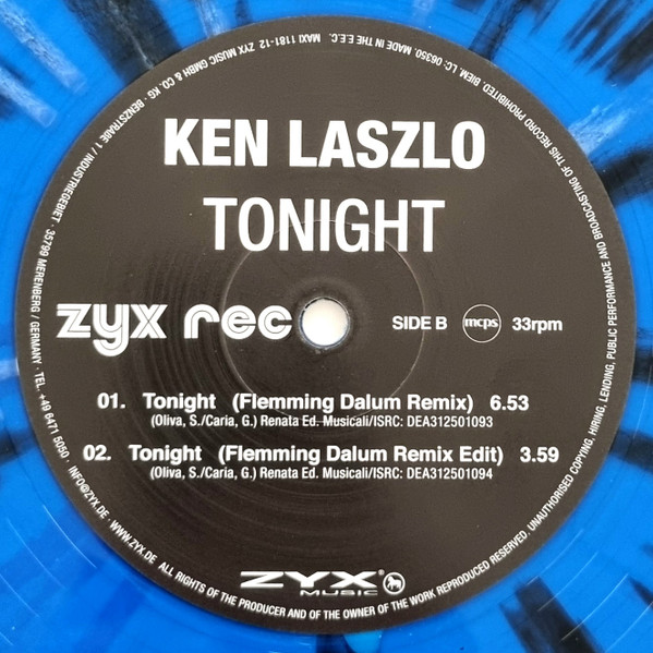 Ken Laszlo - Tonight | ZYX Music (MAXI 1181-12) - 3 Ken Laszlo - Tonight | ZYX Music (MAXI 1181-12) - 3