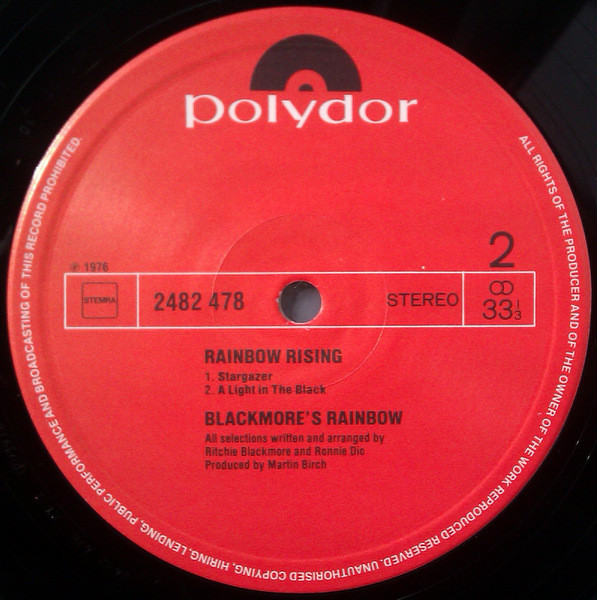 Rainbow - Rising | Polydor (2482 478) - 4