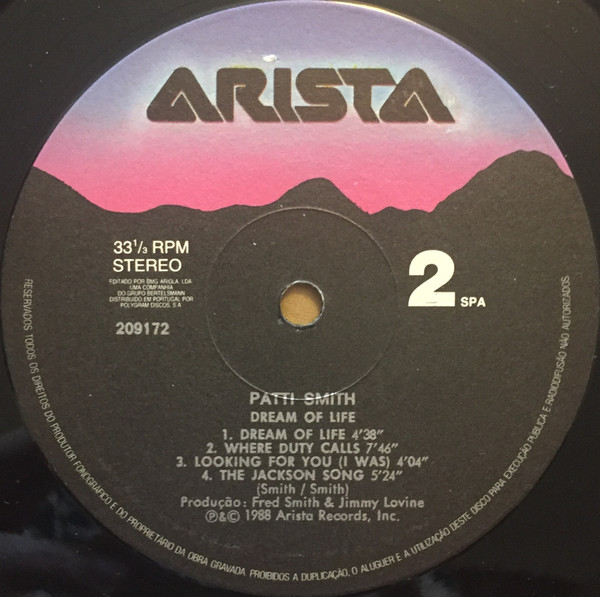 Patti Smith - Dream Of Life | Arista (AL-8453) - 4