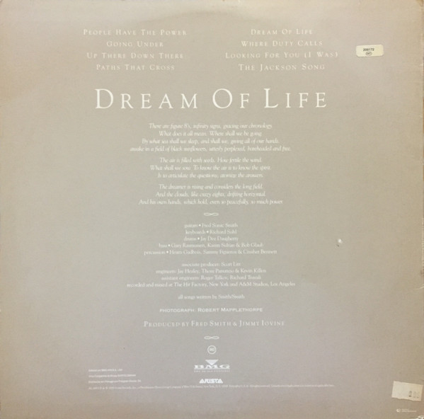 Patti Smith - Dream Of Life | Arista (AL-8453) - 2