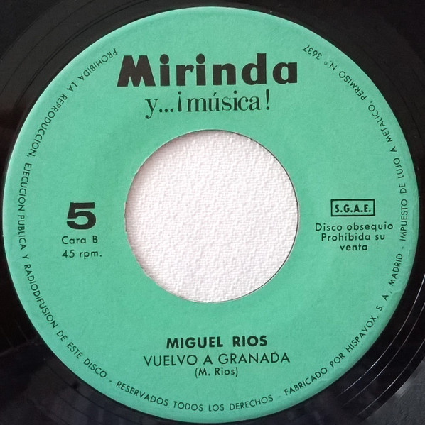 Miguel Ríos - El Rio / Vuelvo A Granada | Mirinda Y...¡Musica! (5) - 4