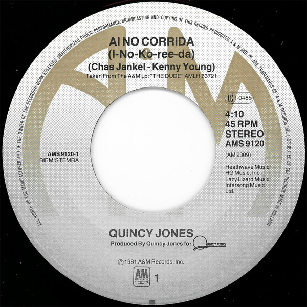 Quincy Jones - Ai No Corrida | A&M Records (AMS 9120) - 3 Quincy Jones - Ai No Corrida | A&M Records (AMS 9120) - 3