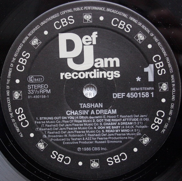 Tashan - Chasin' A Dream | Def Jam Recordings (DEF 450158 1)
