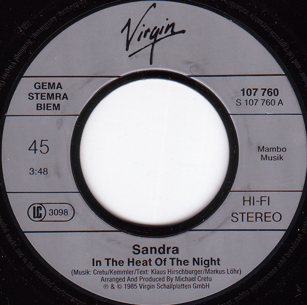 Sandra - In The Heat Of The Night | Virgin (107 760) - 3