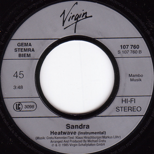 Sandra - In The Heat Of The Night | Virgin (107 760) - 4