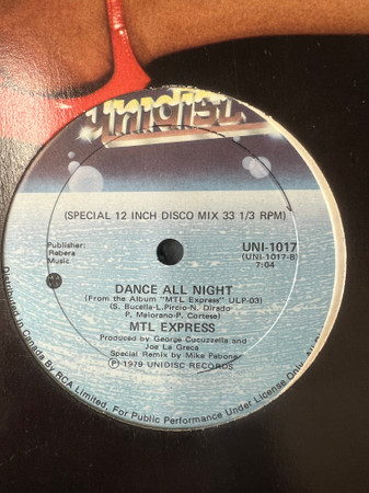 MTL Express - Disco City / Dance All Night | Unidisc (UNI-1017) - 2