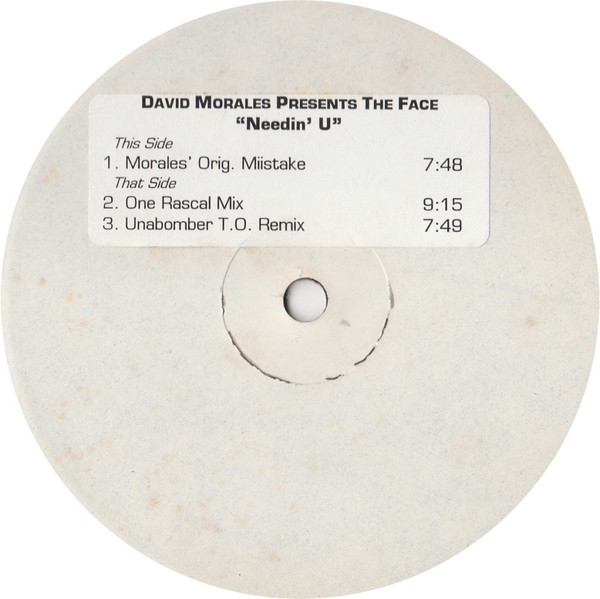 David Morales Presents The Face - Needin' U | Definity Records (DF-002) - main