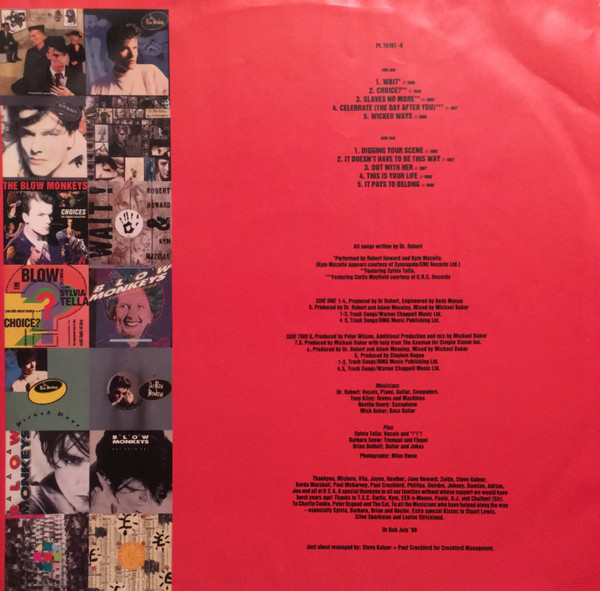 The Blow Monkeys - Choices - The Singles Collection | RCA (PL 74191) - 3