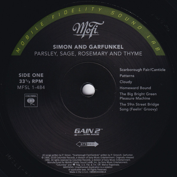 Simon & Garfunkel - Parsley, Sage, Rosemary And Thyme | Mobile Fidelity Sound Lab (MFSL 1-484) - 3 Simon & Garfunkel - Parsley, Sage, Rosemary And Thyme | Mobile Fidelity Sound Lab (MFSL 1-484) - 3