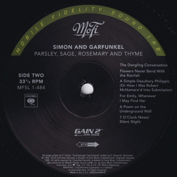 Simon & Garfunkel - Parsley, Sage, Rosemary And Thyme | Mobile Fidelity Sound Lab (MFSL 1-484) - 4 Simon & Garfunkel - Parsley, Sage, Rosemary And Thyme | Mobile Fidelity Sound Lab (MFSL 1-484) - 4
