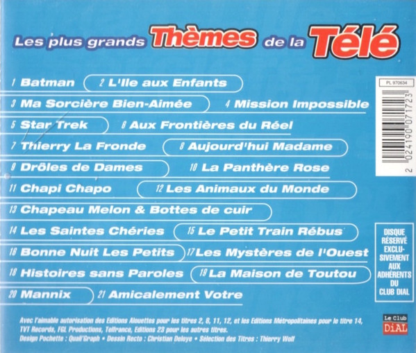 Various - Les Plus Grands Thèmes De La Télé | Club Dial (PL 970634) - 2