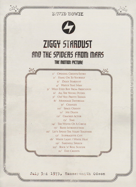 David Bowie - Ziggy Stardust And The Spiders From Mars (The Motion Picture) | EMI (7243 4 92987 9 8) - 4 David Bowie - Ziggy Stardust And The Spiders From Mars (The Motion Picture) | EMI (7243 4 92987 9 8) - 4