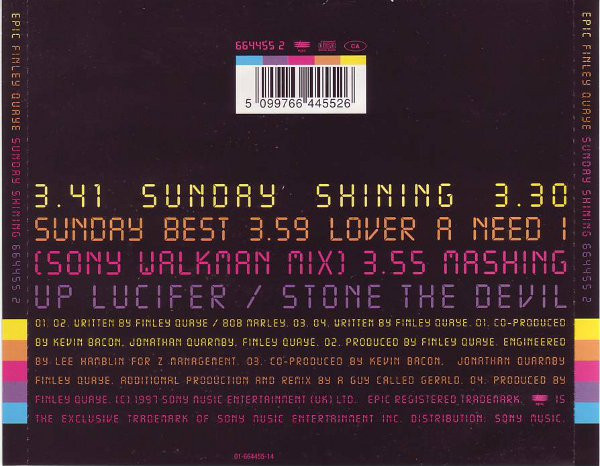 Finley Quaye - Sunday Shining | Epic (664455 2) - 2