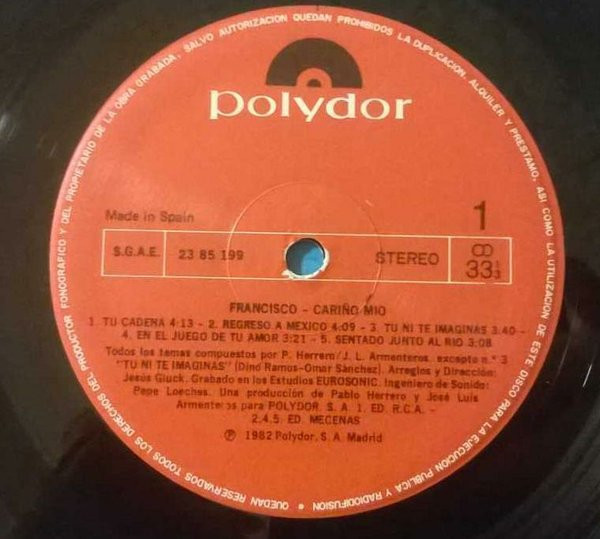 Francisco - Cariño Mio | Polydor (23 85 199) - 3