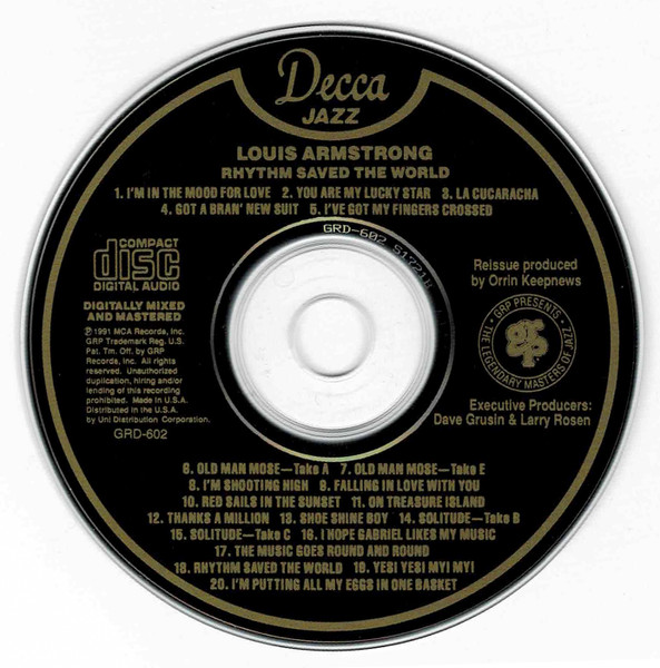 Louis Armstrong And His Orchestra , Louis Armstrong - Rhythm Saved The World [CD] | Decca Jazz (GRD-602) - 3