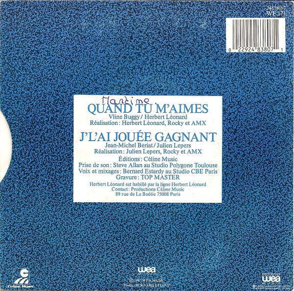Herbert Léonard - Quand Tu M'aimes | WEA (248 380-7) - 2