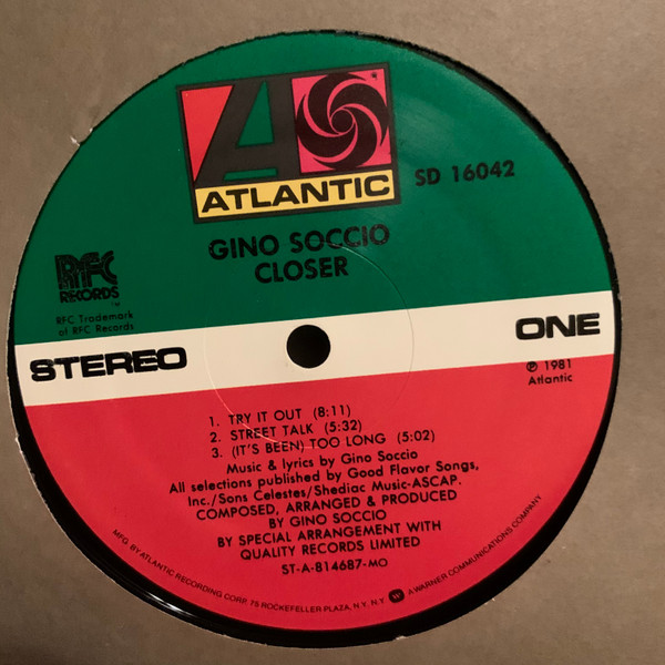 Gino Soccio - Closer | Atlantic (SD 16042) - 3