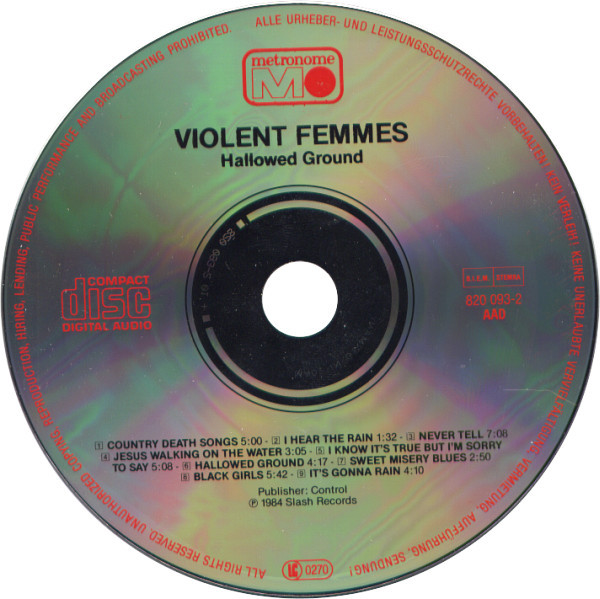 Violent Femmes - Hallowed Ground | Metronome (820 093-2) - 3