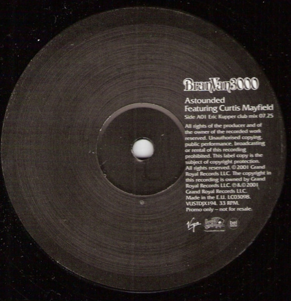 Bran Van 3000 Featuring Curtis Mayfield - Astounded | Virgin (VUSTDJX 194) - main