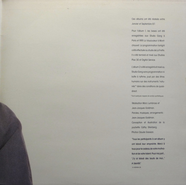 Jean-Jacques Goldman - Entre Gris Clair Et Gris Foncé | Epic (EPC 460404 1) - 3