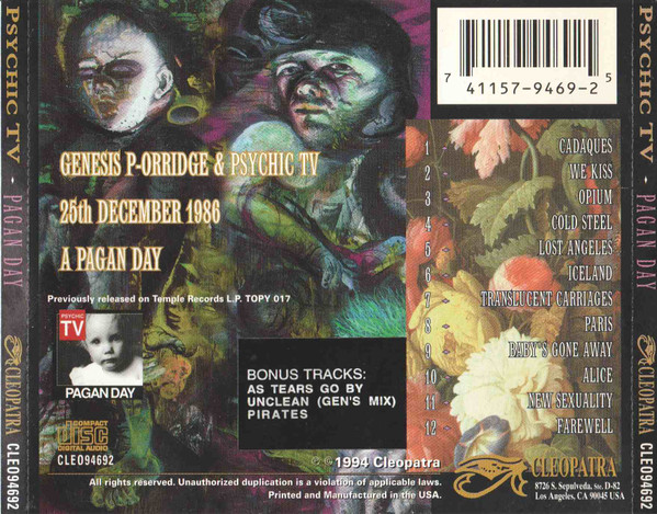 Genesis P-Orridge & Psychic TV - Pagan Day CD | Cleopatra (CLEO94692) - 2