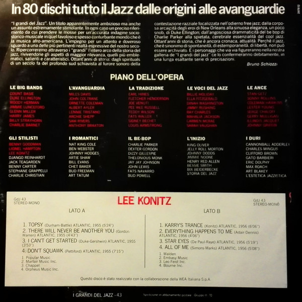 Lee Konitz - Lee Konitz | Fabbri Editori (GdJ 43) - 2