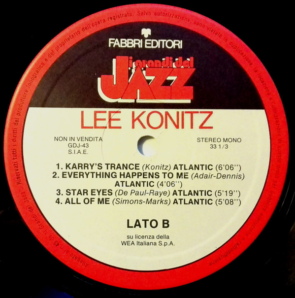 Lee Konitz - Lee Konitz | Fabbri Editori (GdJ 43) - 3
