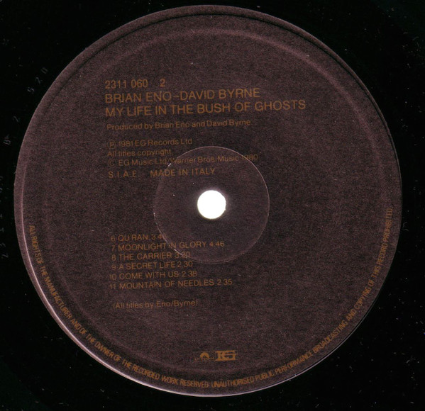 Brian Eno & David Byrne - My Life In The Bush Of Ghosts | EG (2311 060) - main