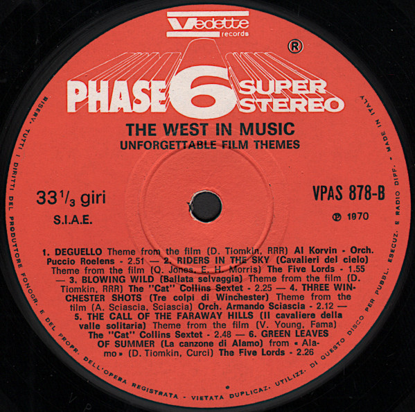 Various - The West In Music (Unforgettable Film Themes) | Phase 6 Super Stereo (VPAS 878) - 4 Various - The West In Music (Unforgettable Film Themes) | Phase 6 Super Stereo (VPAS 878) - 4