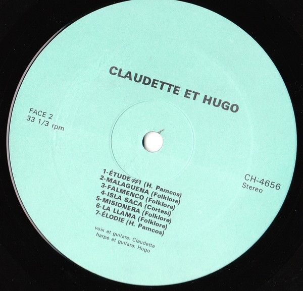 Claudette Lagacé Et Hugo Pamcos - Voix Et Guitare Harpe Et Guitare | Not On Label (Claudette Lagacé Self-released) (CH-4656) - 4