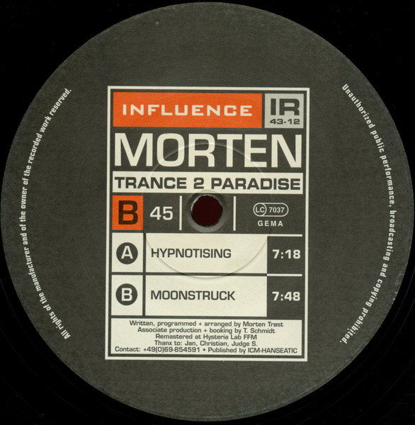 Morten Trøst - Trance 2 Paradise | Influence Recordings (IR 43-12) - 3
