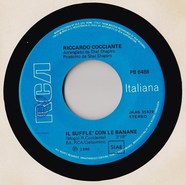 Riccardo Cocciante - Cervo A Primavera / Il Sufflè Con Le Banane | RCA (PB 6488) - 4
