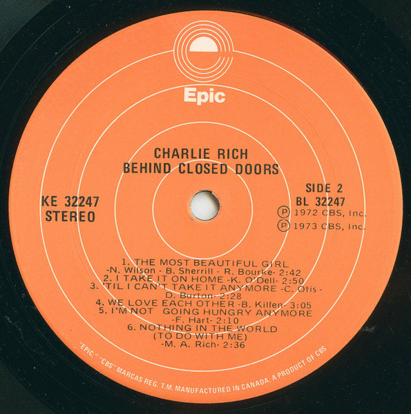 Charlie Rich - Behind Closed Doors | Epic (KE 32247) - 4 Charlie Rich - Behind Closed Doors | Epic (KE 32247) - 4