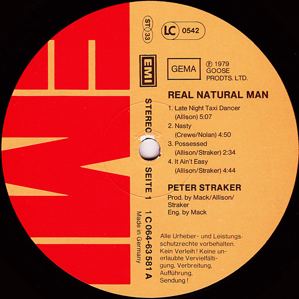 Peter Straker - Real Natural Man | EMI (1C 064-63 581) - 2 Peter Straker - Real Natural Man | EMI (1C 064-63 581) - 2