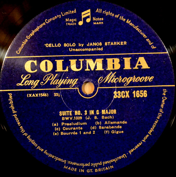 Janos Starker , Johann Sebastian Bach - Suites For Unaccompanied Cello - No. 1 In G Major / No. 3 In C Major | Columbia (33CX 1656) - 3