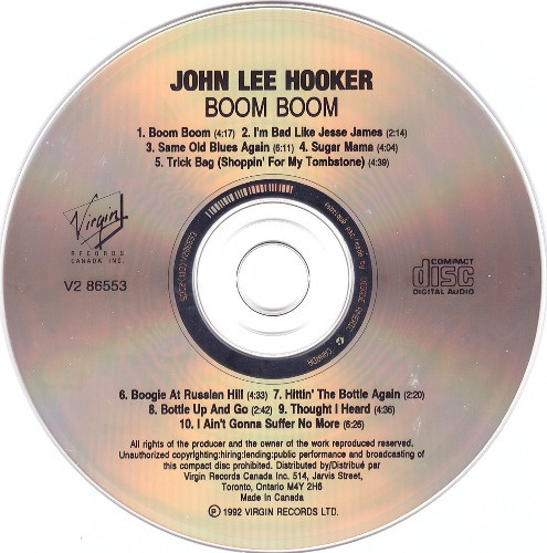 John Lee Hooker - Boom Boom [CD] | Virgin (V2-86553) - 3