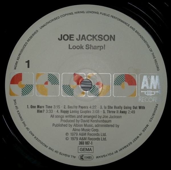 Joe Jackson - Look Sharp! | A&M Records (393 187-1) - 2