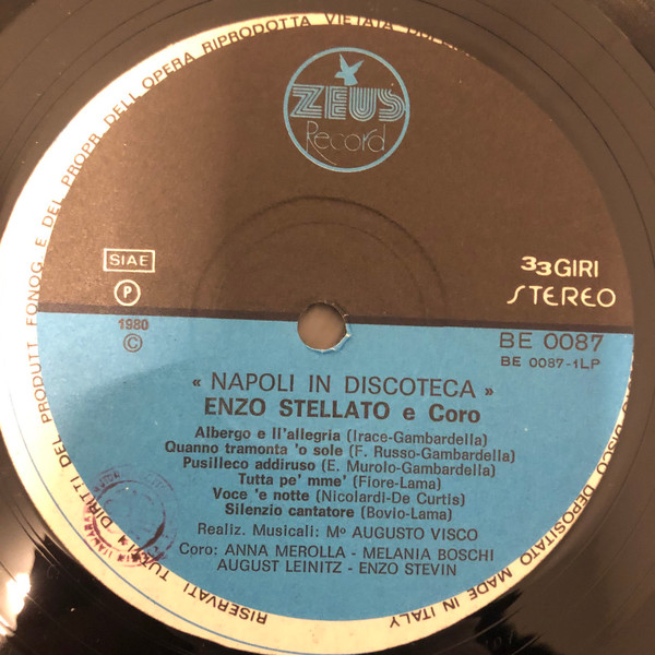 Enzo Stellato - Napoli In Discoteca 2° Volume | Zeus Record (BE 0087) - 3 Enzo Stellato - Napoli In Discoteca 2° Volume | Zeus Record (BE 0087) - 3