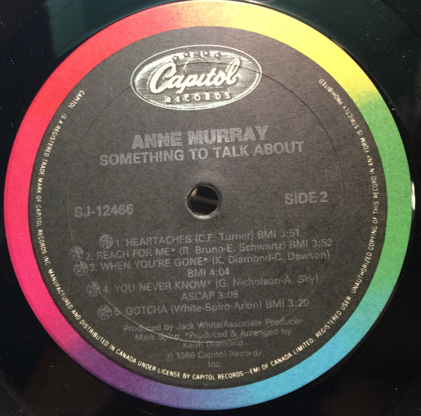 Anne Murray - Something To Talk About | Capitol Records (SJ-12466) - 4 Anne Murray - Something To Talk About | Capitol Records (SJ-12466) - 4