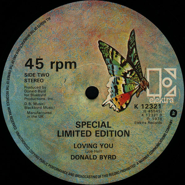 Donald Byrd - Thank You For Funking Up My Life / Loving You | Elektra (K 12321) - 2