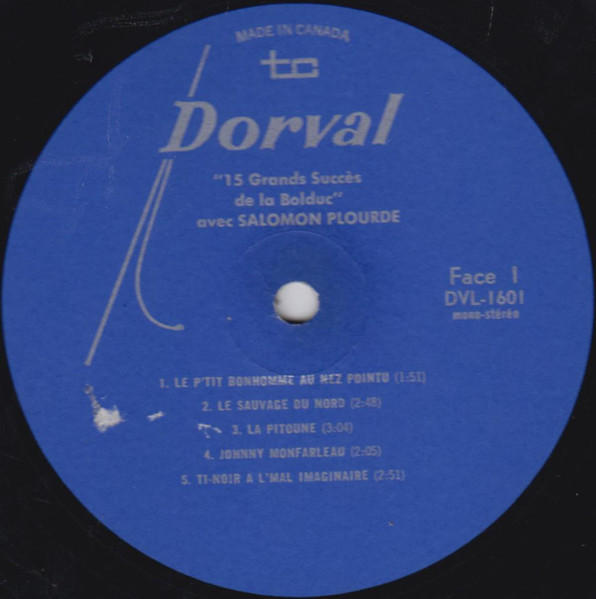 Salomon Plourde - 15 Grands Succès De La Bolduc | Dorval (DVL-1601) - 3