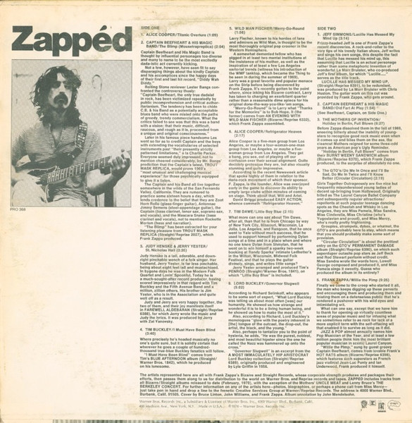 Various - Zapped | Bizarre Records (PRO 368) - 2