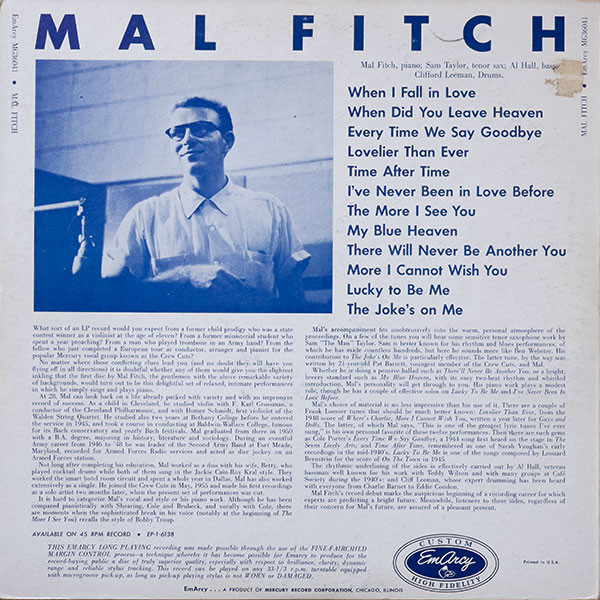Mal Fitch - Mal Fitch | EmArcy (MG36041) - 2