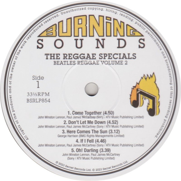 The Reggae Specials - Beatles Reggae Volume 2 | Burning Sounds Recordings Ltd. (BSRLP854) - 4