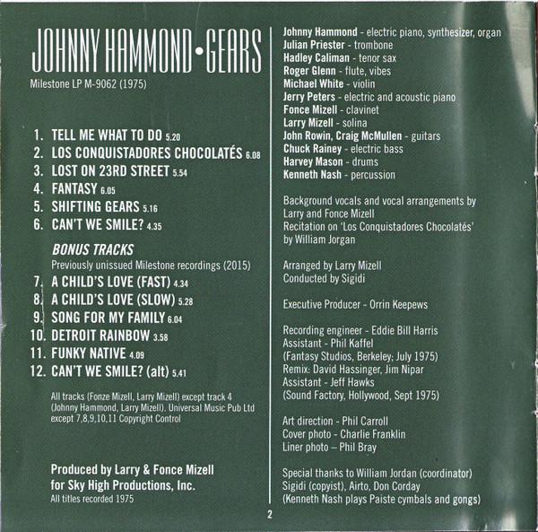 Johnny Hammond - Gears | BGP Records (CDBGPD 291) - 4