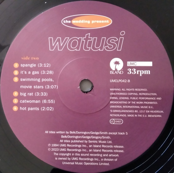 The Wedding Present - Watusi | Island Records (UMCLP042) - 4 The Wedding Present - Watusi | Island Records (UMCLP042) - 4