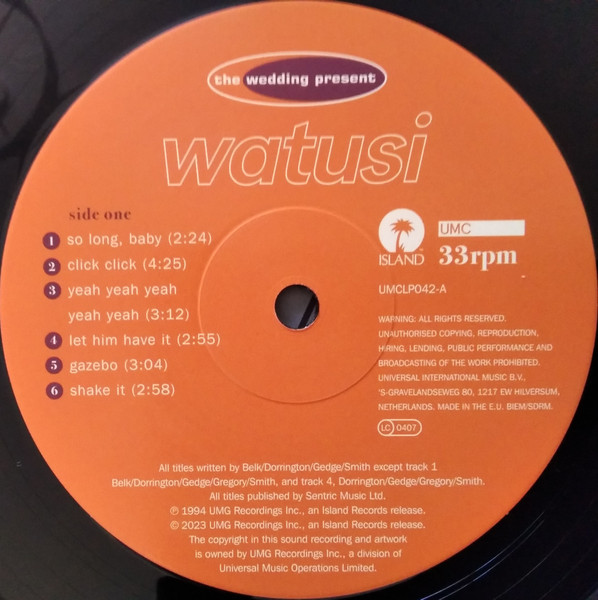 The Wedding Present - Watusi | Island Records (UMCLP042) - 3 The Wedding Present - Watusi | Island Records (UMCLP042) - 3